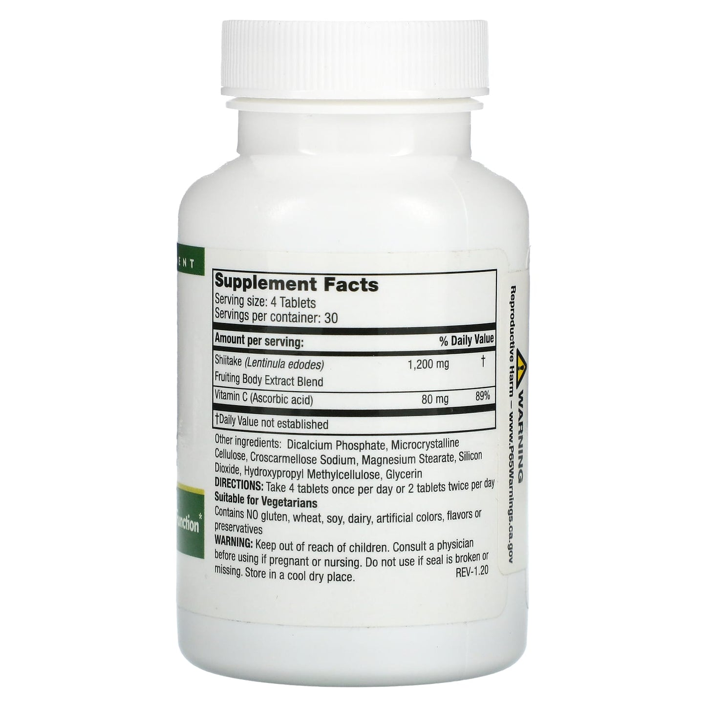Mushroom Wisdom, Super Shiitake, 120 Tablets UPC 791014109062 | Hilife Vitamins