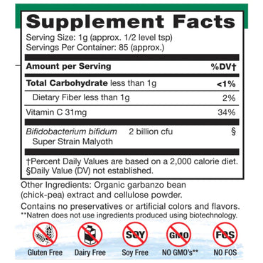 Natren, Bifido Factor, Dairy Free Powder, 3.0oz (85.05g) UPC 052557753007 | HiLife Vitamins