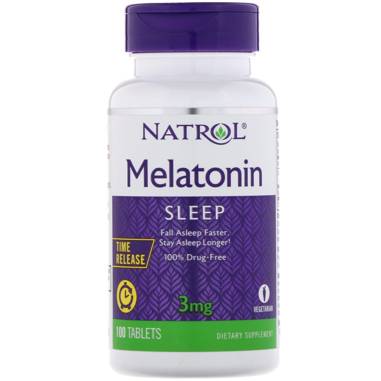 Natrol, Melatonin 3 mg Time Release, 100 Tablets UPC 047469004583 | Hilife Vitamins