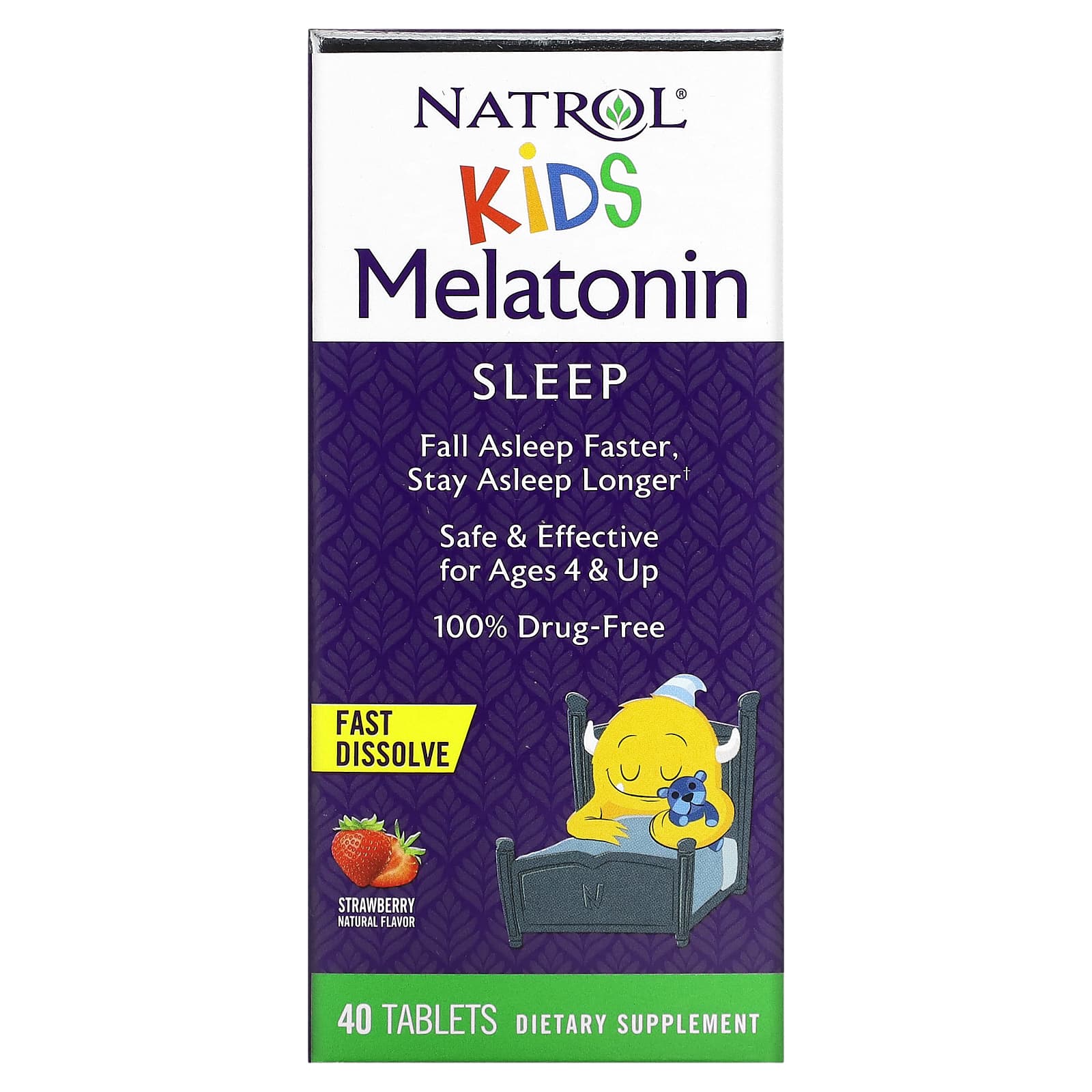 Natrol, kids melatonin Fast Dissolve, 40 Tablets UPC 047469075293 | HiLife Vitamins