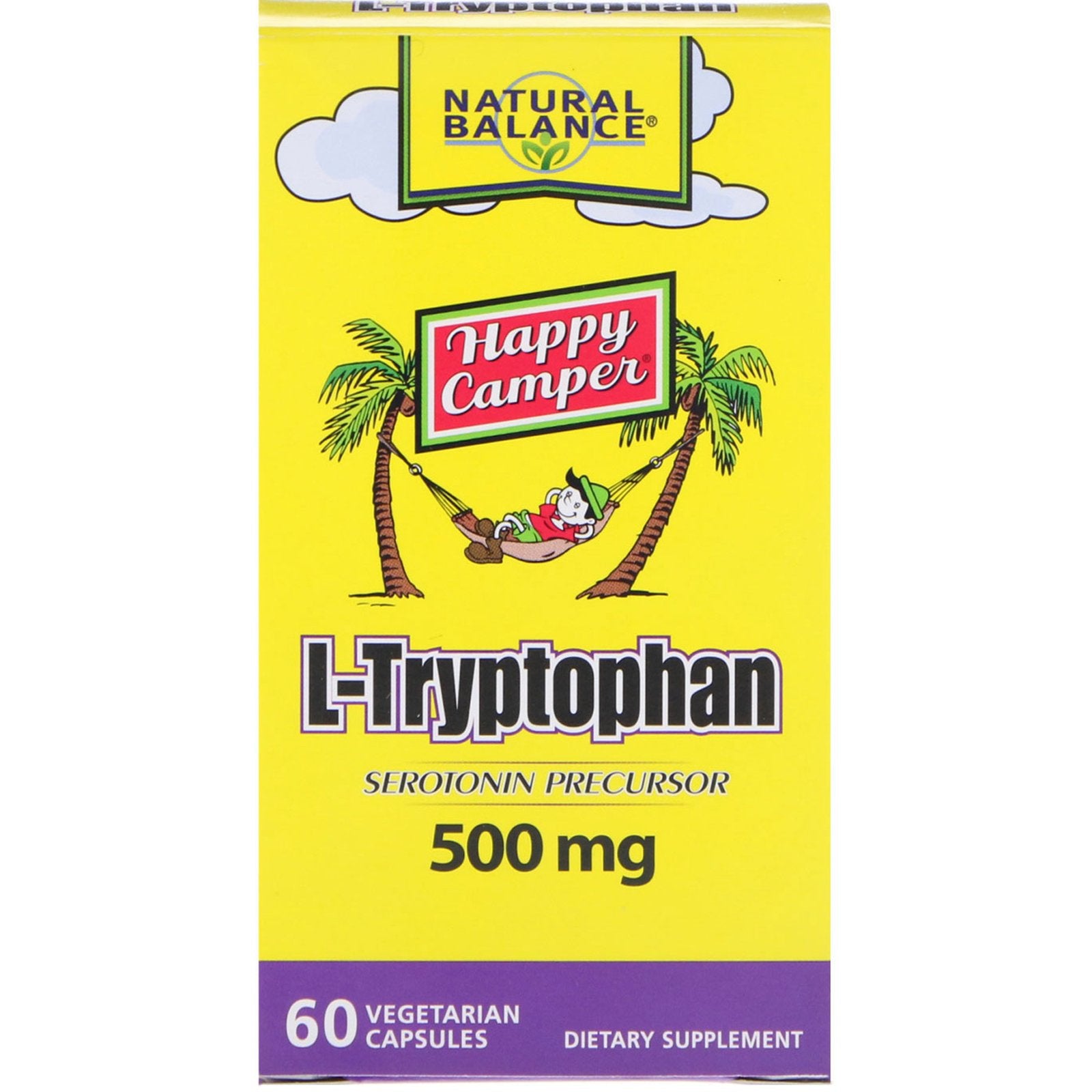 Natural Balance, L-Tryptophan 500mg, 60 Vegetarian Capsules UPC 047868356627 | HiLife Vitamins