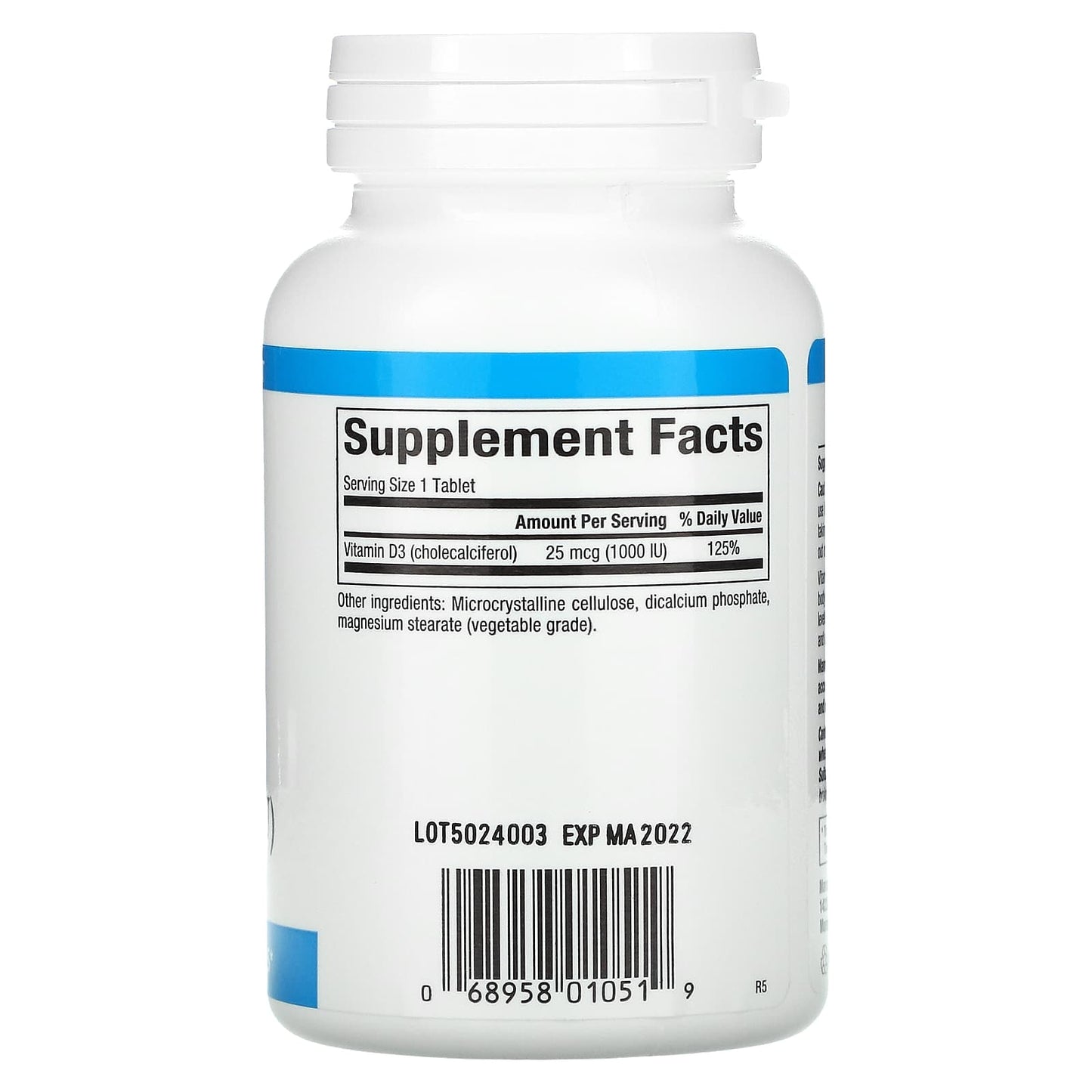 Natural Factors, Vitamin D3, 25 mcg (1,000 IU), 180 Tablets UPC 068958010519 | Hilife Vitamins