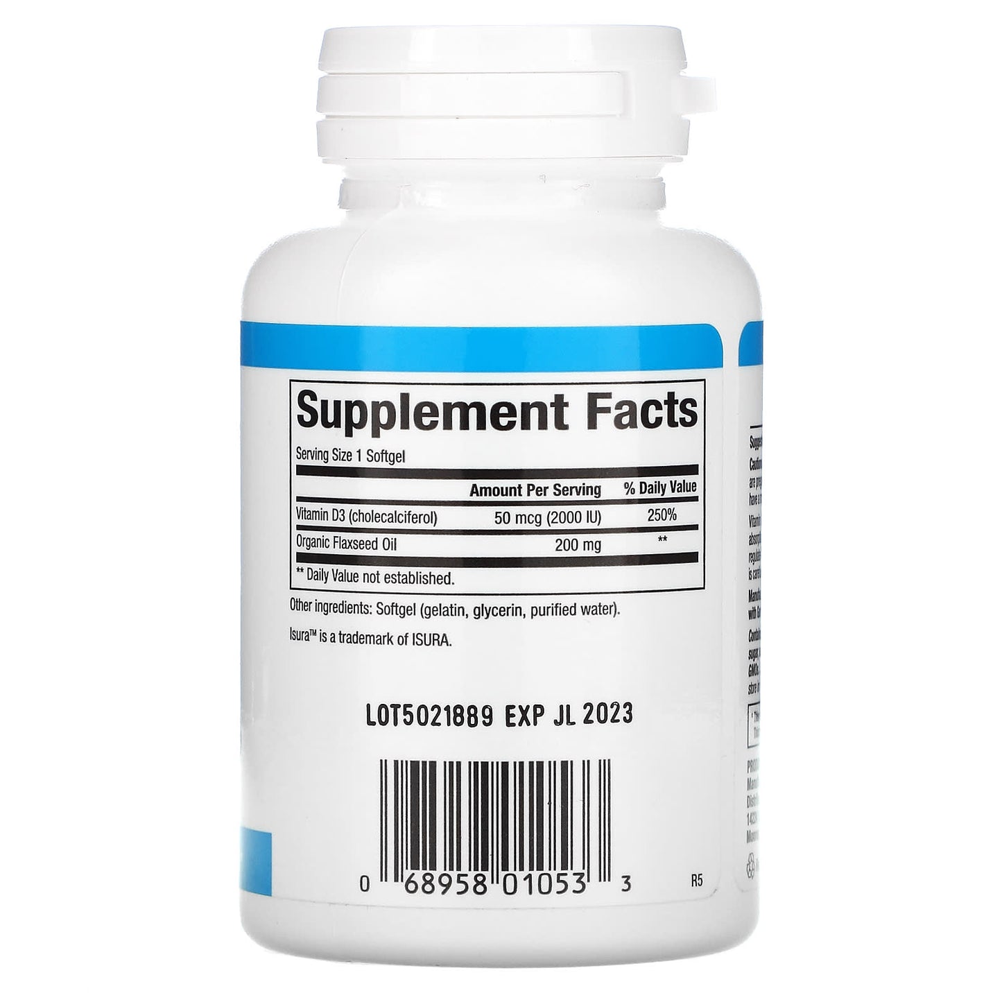 Natural Factors, Vitamin D3, 50 mcg (2,000 IU), 120 Softgels UPC 068958010533 | Hilife Vitamins