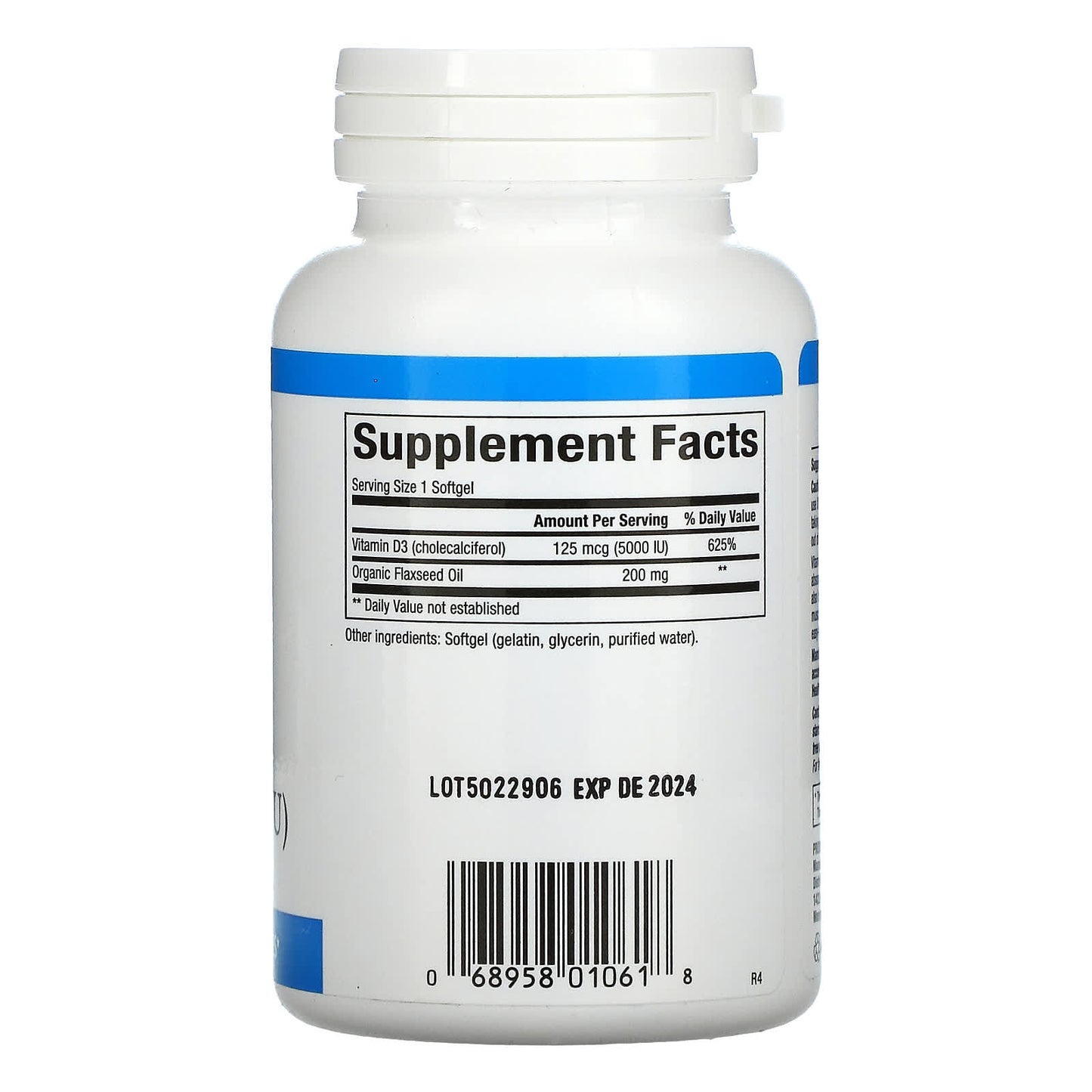 Natural Factors, Vitamin D3, 125 mcg (5,000 IU), 240 Softgels UPC 068958010618 | Hilife Vitamins