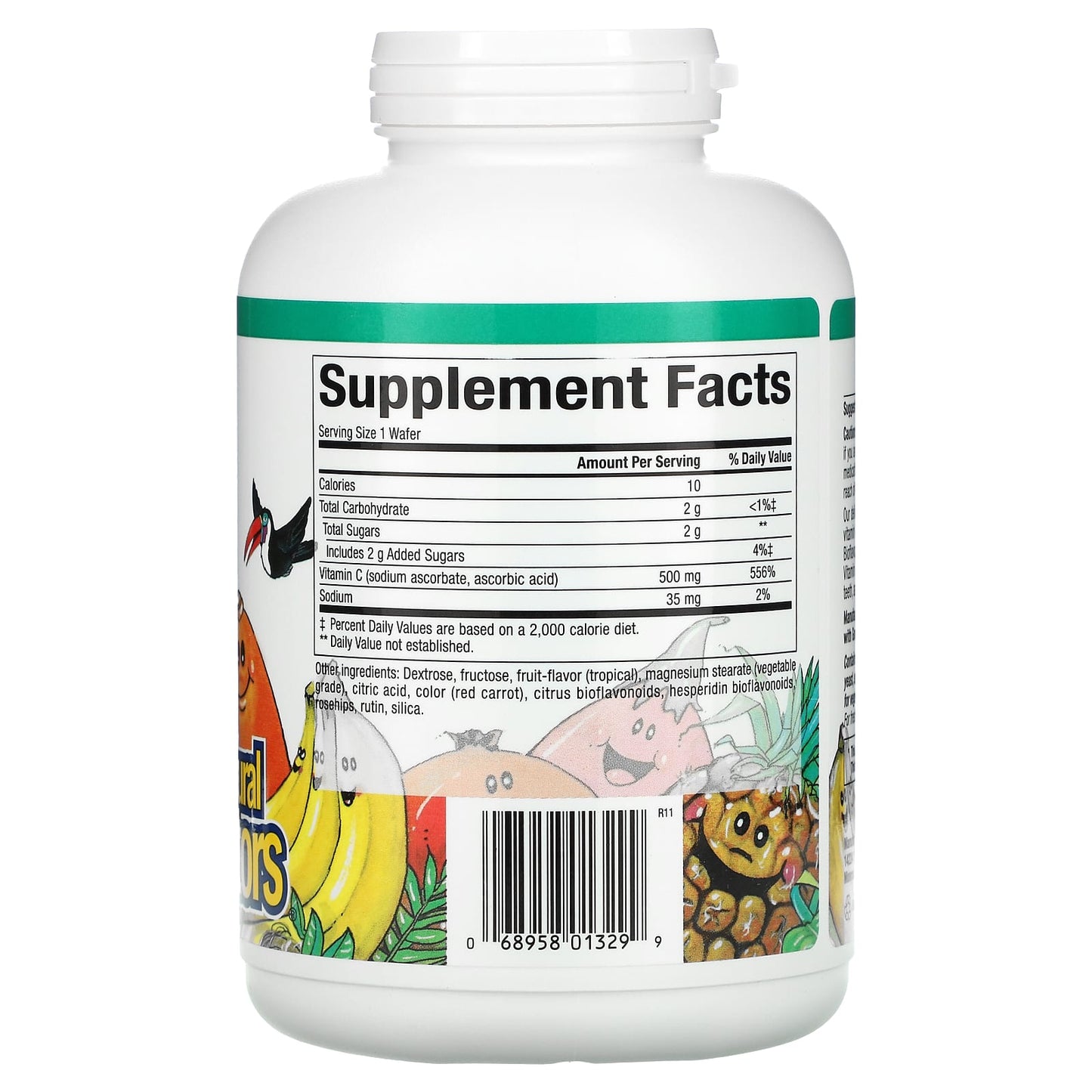 Natural Factors, Fruit-Flavor Chew Vitamin C, Tropical,, 180 Chewable Wafers UPC 068958013299 | Hilife Vitamins