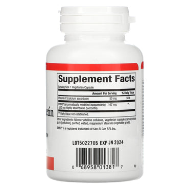 Natural Factors, Bioactive Quercetin EMIQ, 50 mg, 60 Capsules UPC 068958013817 | Hilife Vitamins