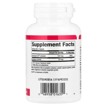 Natural Factors, Chromium & Vanadium, 125 mcg, 90 Capsules UPC 068958016351 | Hilife Vitamins