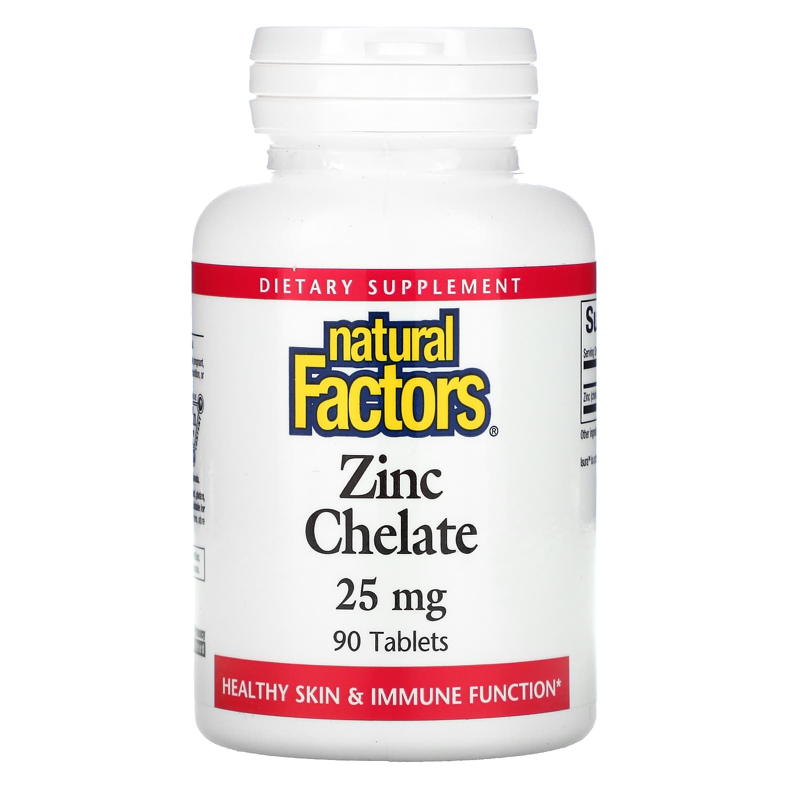 Natural Factors, Zinc Chelate, 25 mg, 90 Tablets UPC 068958016832 | Hilife Vitamins