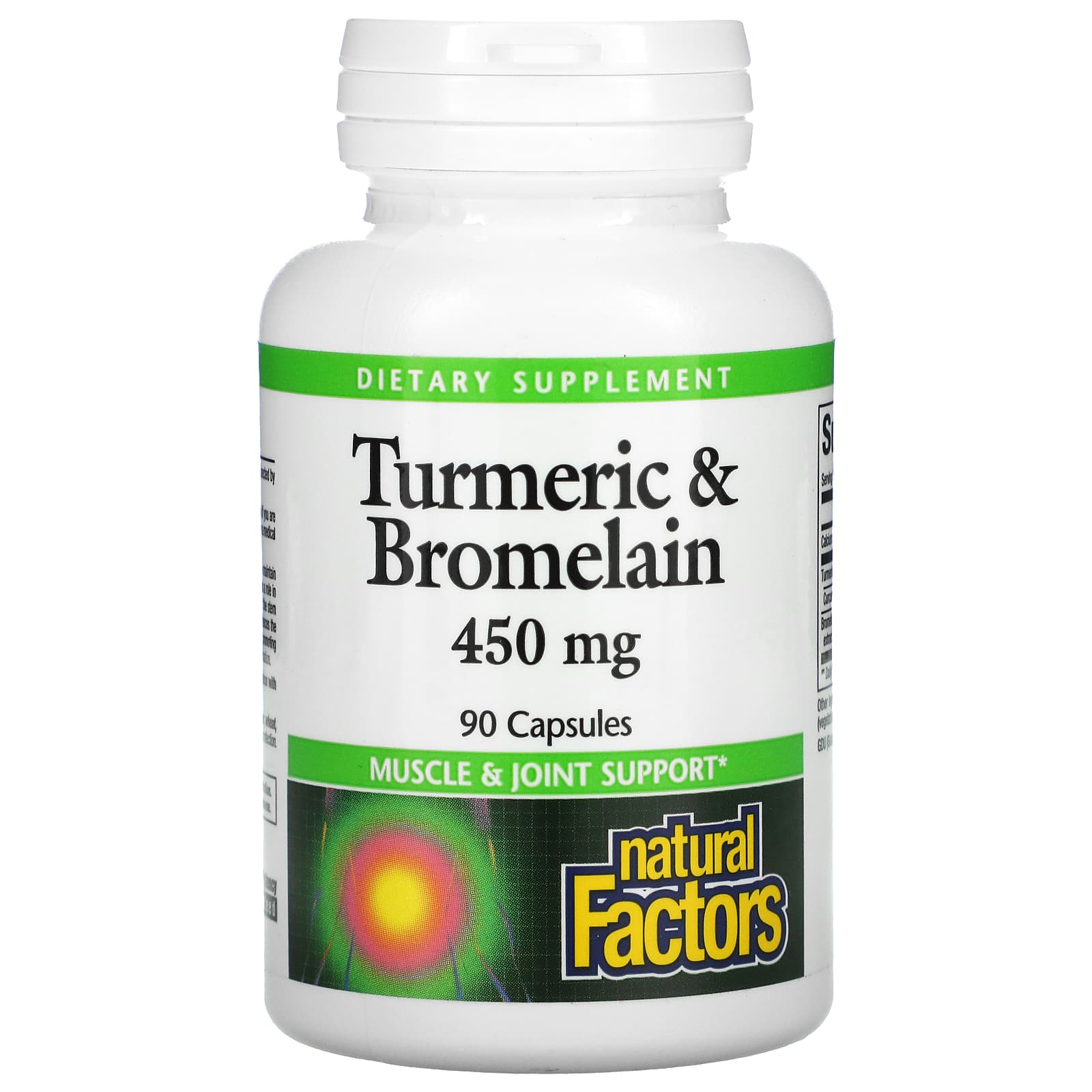 Natural Factors, Turmeric & Bromelain, 450 mg, 90 Capsules UPC 068958017389 | Hilife Vitamins
