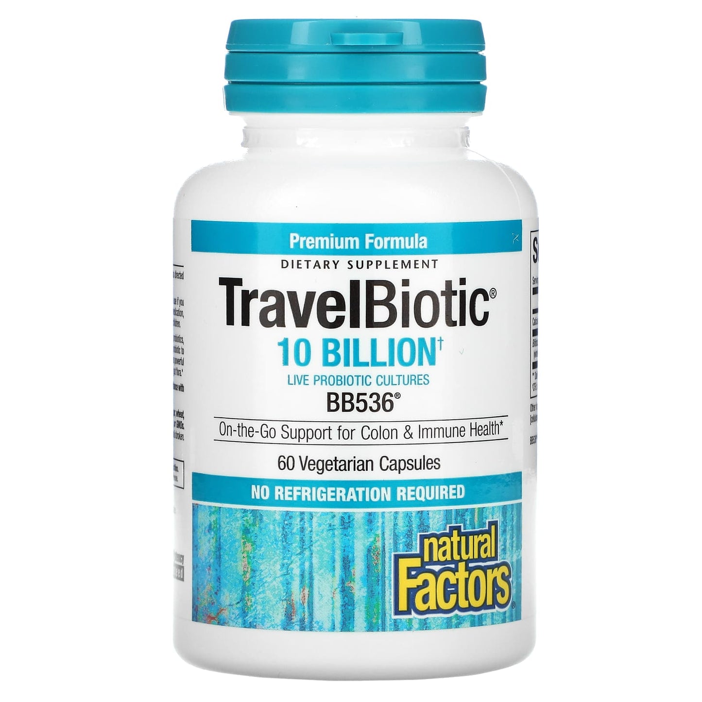 Natural Factors, Travel Biotic, BB536, 10 Billion, 60 Vegetarian Capsules UPC 068958018126 | Hilife Vitamins