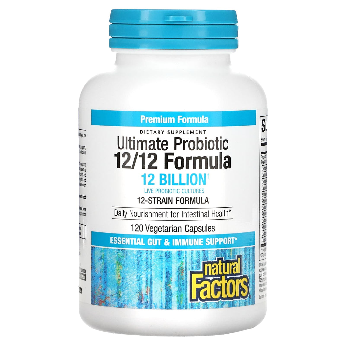 Natural Factors, Ultimate Probiotic, 12/12 Formula, 12 B, .4 Capsules UPC 068958018485 | Hilife Vitamins