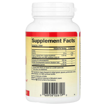Natural Factors, PQQ-10, PQQ 20 mg, CoQ10 200 mg, 60 Softgels UPC 068958026190 | Hilife Vitamins