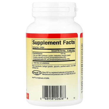 Natural Factors, PS, Phosphatidylserine, 100 mg, 120 Softgels UPC 068958026268 | Hilife Vitamins