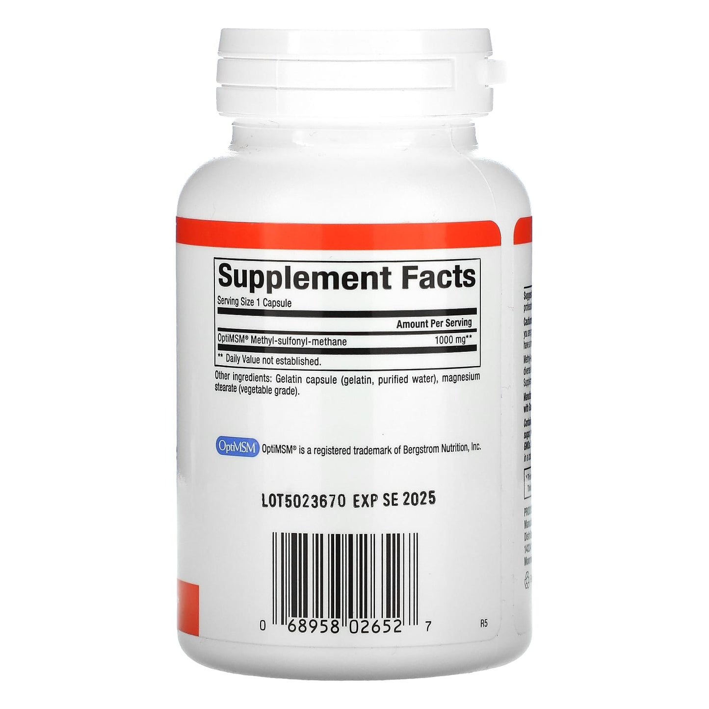 Natural Factors, MSM, 1,000 mg, 90 Capsules UPC 068958026527 | Hilife Vitamins