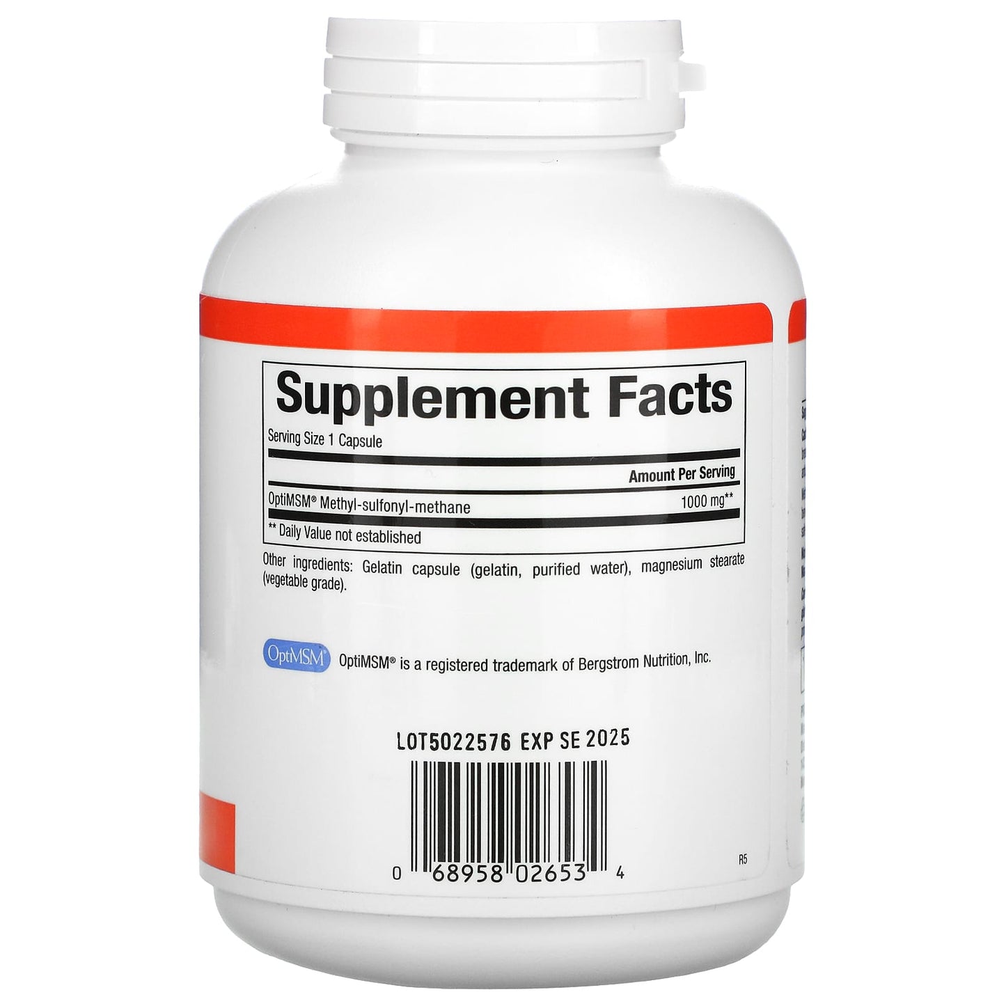 Natural Factors, MSM, Methyl-Sulfonyl-Methane, 1,000 mg, 180 Capsules UPC 068958026534 | Hilife Vitamins