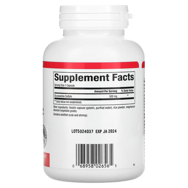 Natural Factors, Glucosamine Sulfate, 500 mg, 180 Capsules UPC 068958026565 | Hilife Vitamins