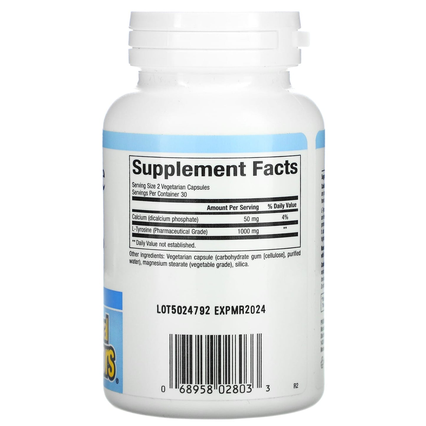 Natural Factors, L-Tyrosine, 500 mg, 60 Capsules UPC 068958028033 | Hilife Vitamins