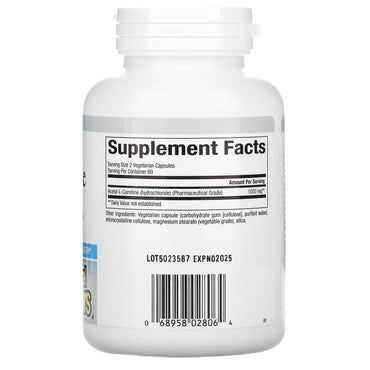 Natural Factors, Acetyl-L-Carnitine, 500 mg, 120 Capsules UPC 068958028064 | Hilife Vitamins
