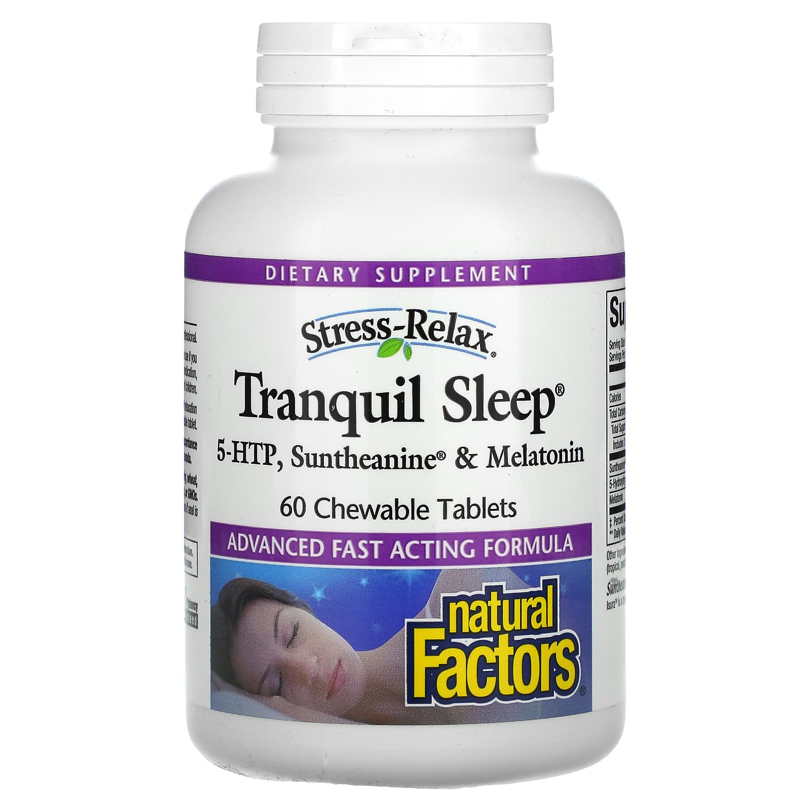 Natural Factors, Stress-Relax, Tranquil Sleep, 60 Chewables UPC 068958028316 | Hilife Vitamins