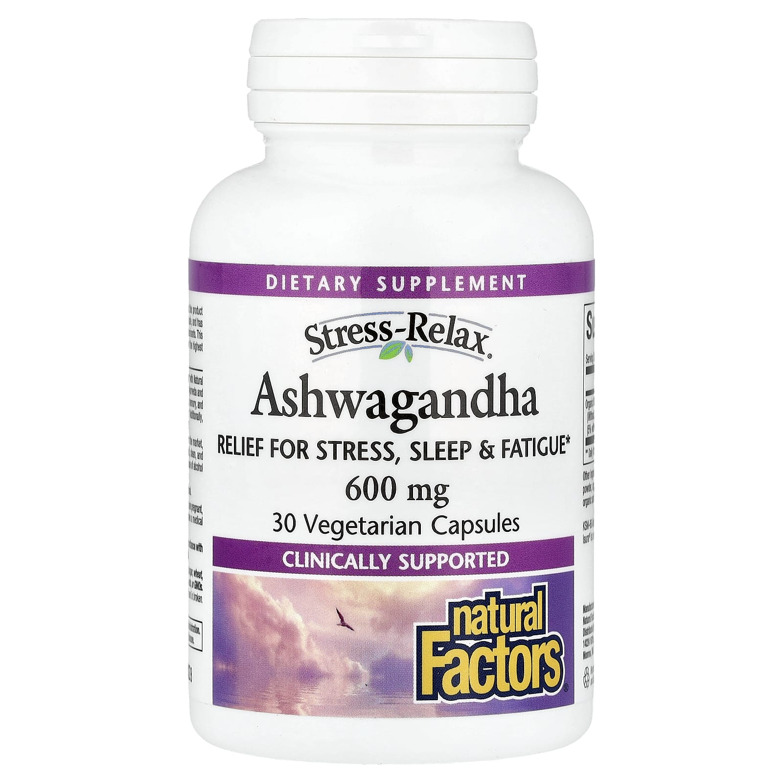 Natural Factors, Stress-Relax, Ashwagandha, 600 mg, 30 Vegetarian Capsules UPC 068958028330 | Hilife Vitamins