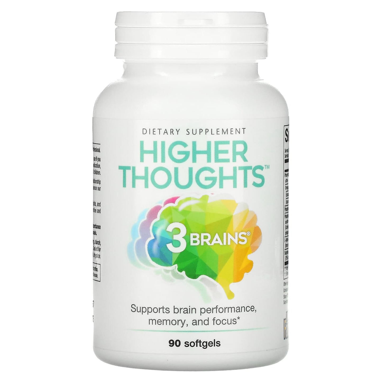Natural Factors, 3 Brains, Higher Thoughts, 90 Softgels UPC 068958030500 | Hilife Vitamins