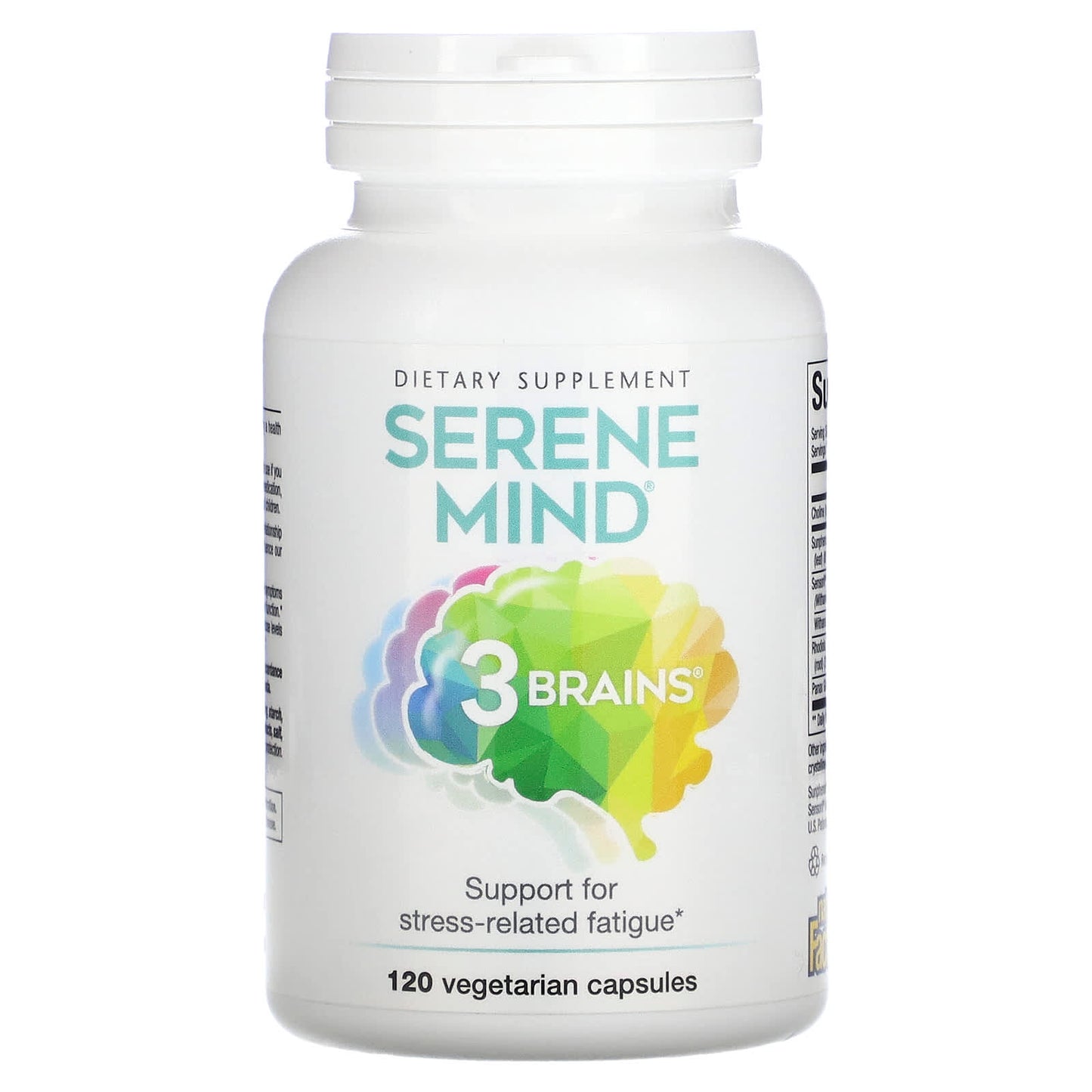 Natural Factors, 3 Brains, Serene Mind, 120 Vegetarian Capsules UPC 068958030579 | Hilife Vitamins
