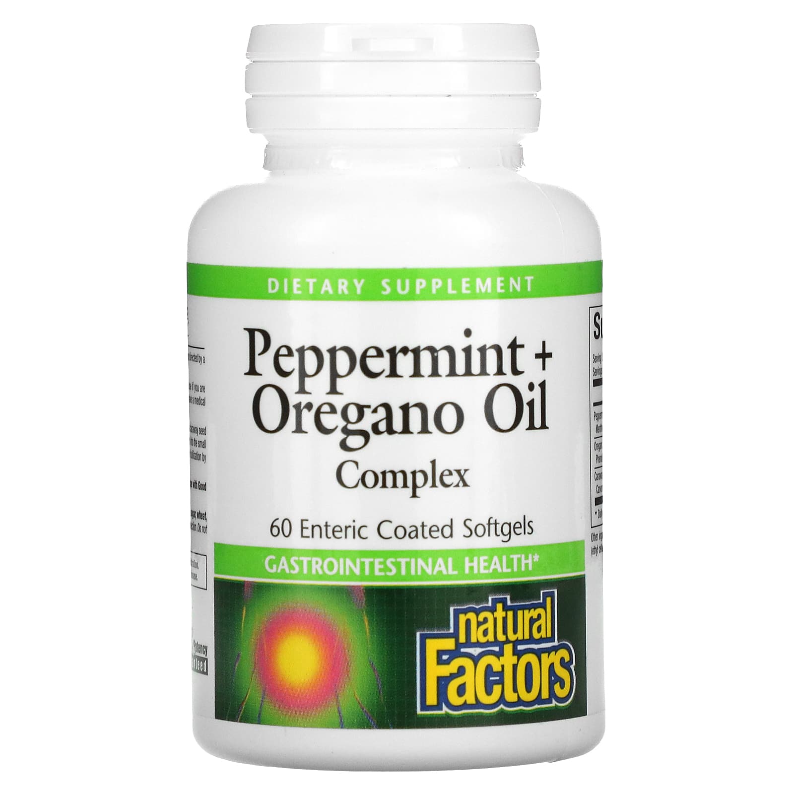 Natural Factors, Peppermint + Oregano Oil Enteric, 60 Softgels UPC 068958035161 | Hilife Vitamins