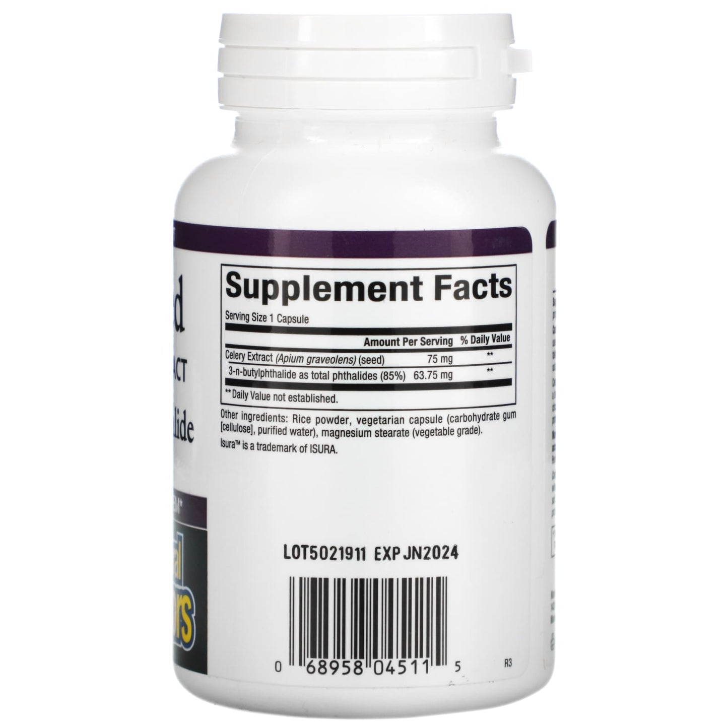 Natural Factors, Celery Seed, Standardized Extract, 120 Vegetarian Capsules UPC 068958045115 | Hilife Vitamins