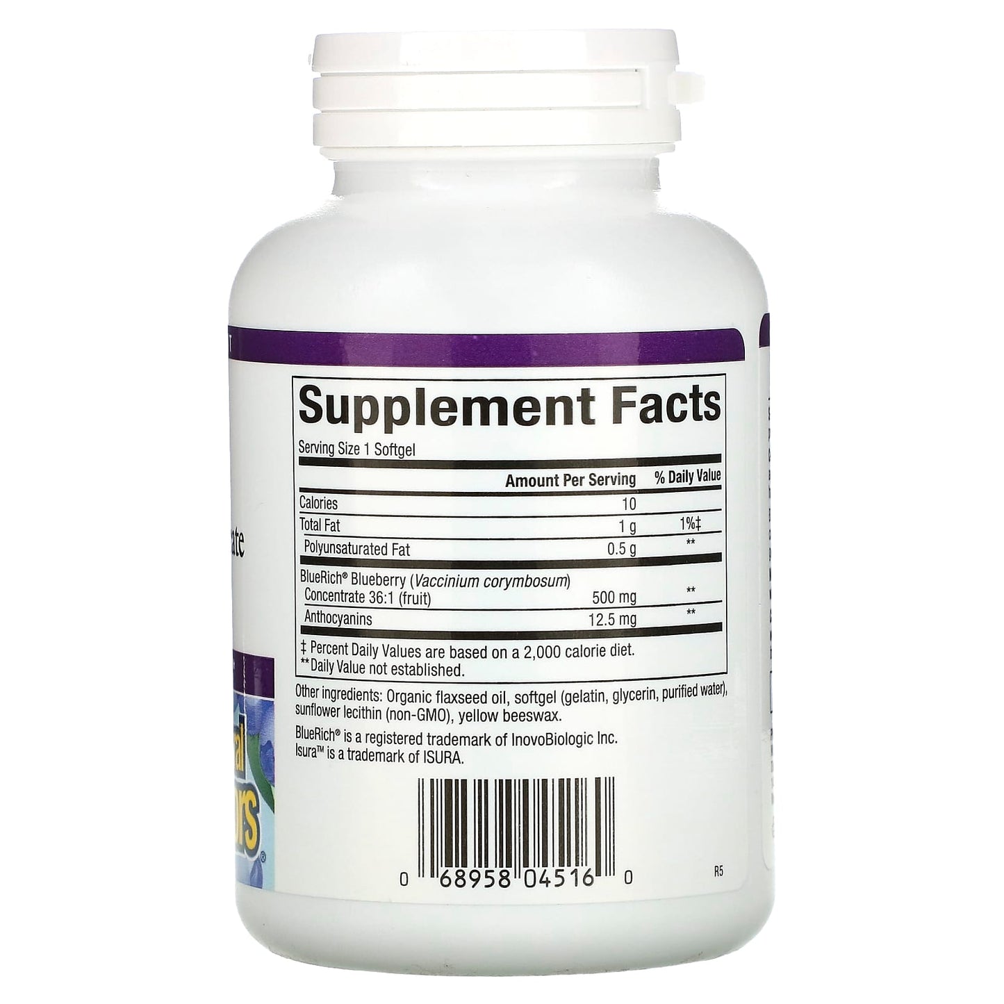 Natural Factors, BlueRich, Super Strength Blueberry Conc, 90 Softgels UPC 068958045160 | Hilife Vitamins