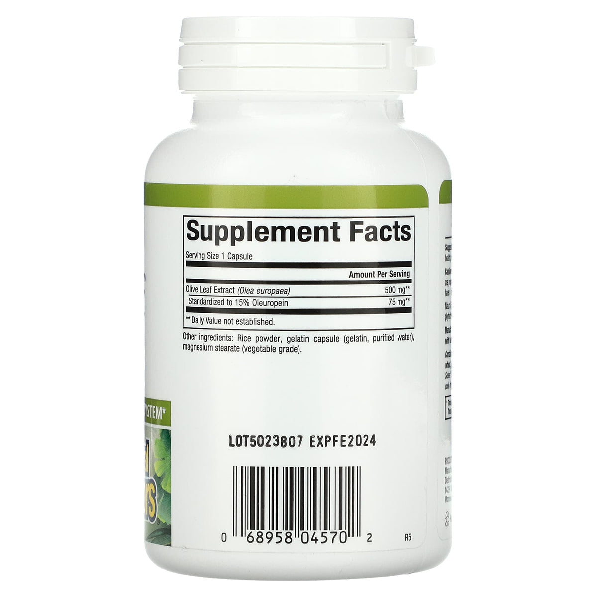 Natural Factors, HerbalFactors, Olive Leaf, 500 mg, 90 Capsules UPC 068958045702 | Hilife Vitamins