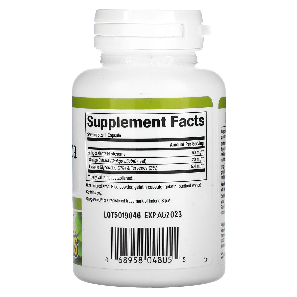 Natural Factors, Ginkgo Biloba, Phytosome, 60 mg, 60 Capsules UPC 068958048055 | Hilife Vitamins
