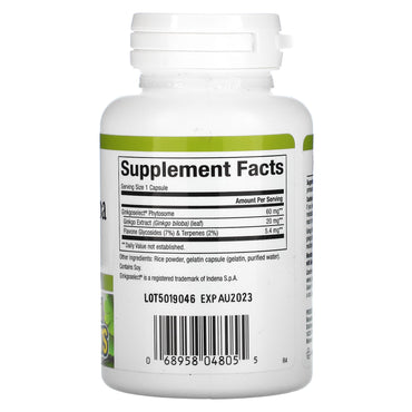 Natural Factors, Ginkgo Biloba, Phytosome, 60 mg, 60 Capsules UPC 068958048055 | Hilife Vitamins