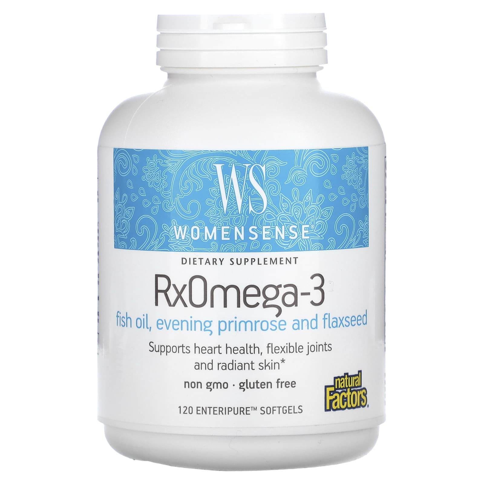 Natural Factors, WomenSense, RxOmega-3, 120 Softgels UPC 068958049137 | Hilife Vitamins