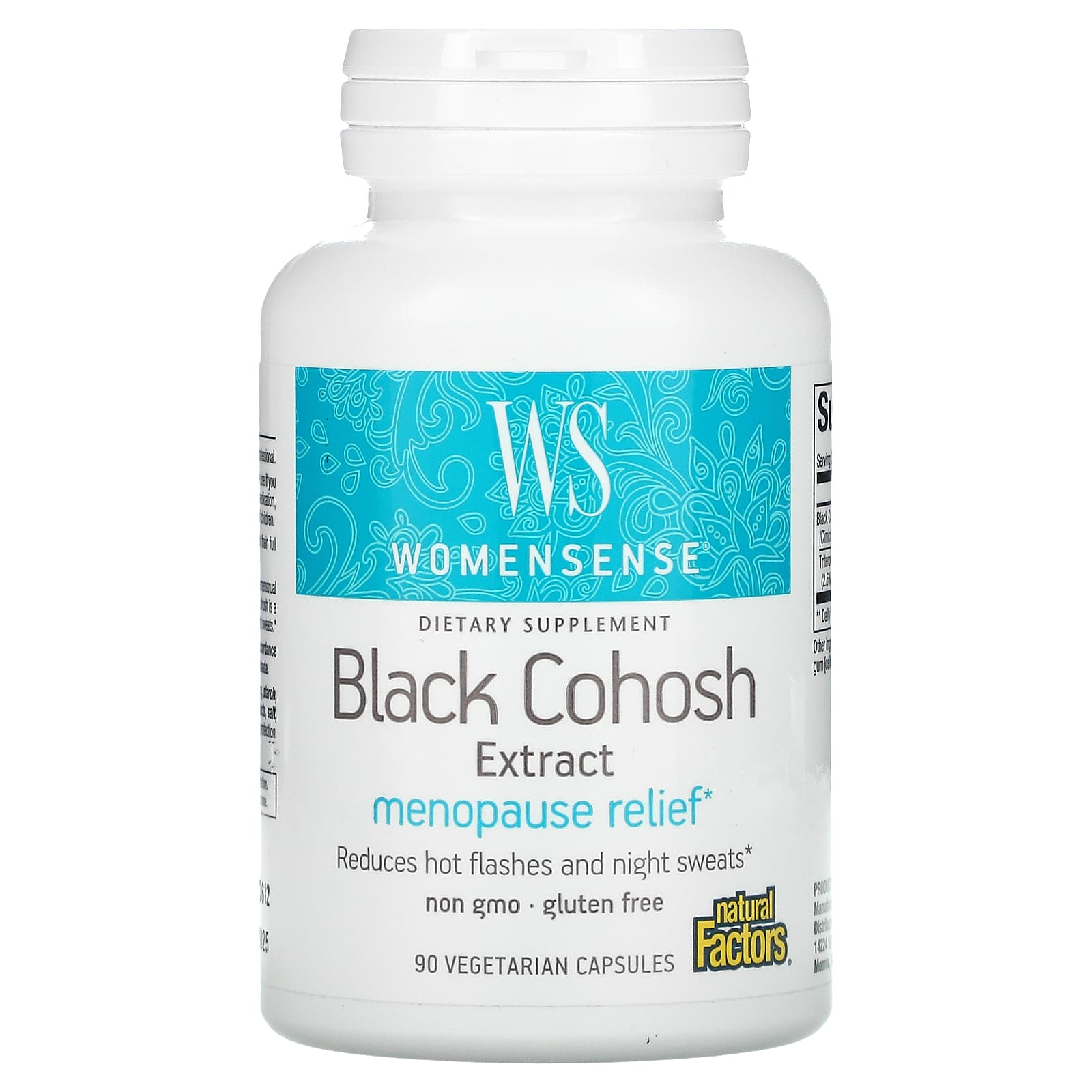 Natural Factors, WomenSense, Black Cohosh Extract, Menop, 90 Capsules UPC 068958049250 | Hilife Vitamins