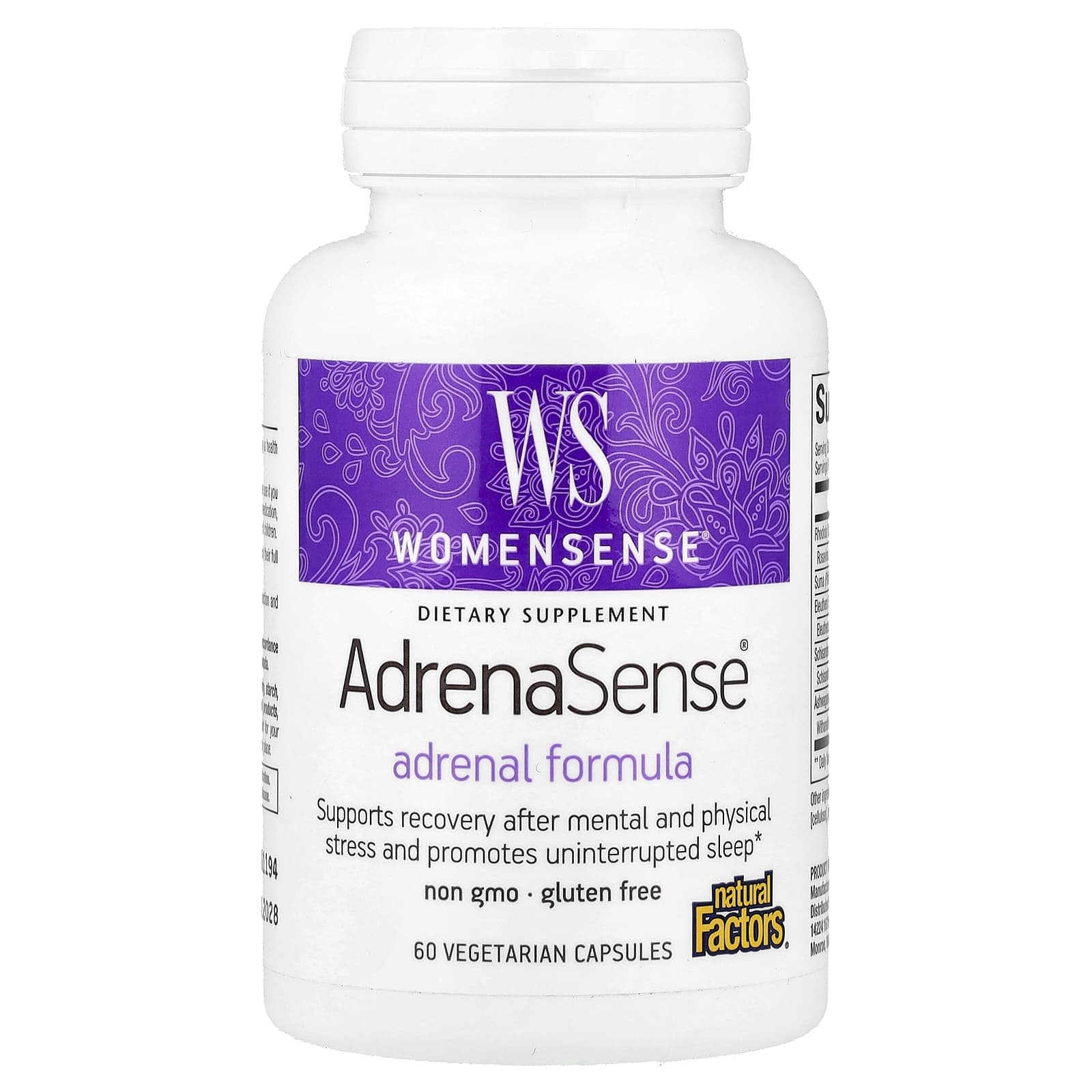 Natural Factors, Womensense®, AdrenaSense®, Adrenal Formula, 60 Capsules UPC 068958049410 | Hilife Vitamins