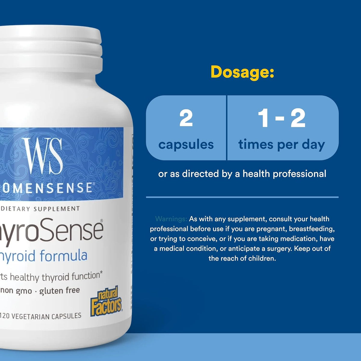 Natural Factors, WomenSense®, ThyroSense®, Thyroid Formula, 120 Capsules UPC 068958049465 | Hilife Vitamins