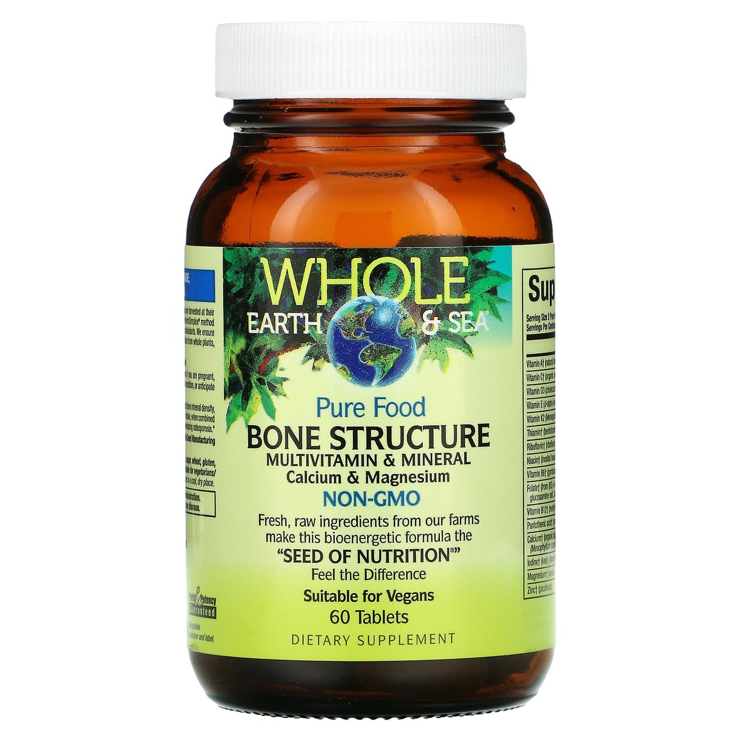 Natural Factors, Whole Earth & Sea Bone Structure Multivitamin & Mineral Description, 60 Tablets UPC 068958355054
