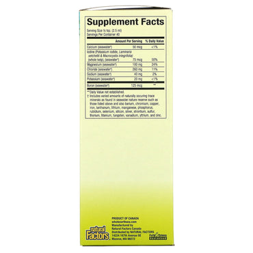 Natural Factors, Whole Earth & Sea, Deep Ocean Minerals, 3.38 oz UPC 068958355146 | Hilife Vitamins