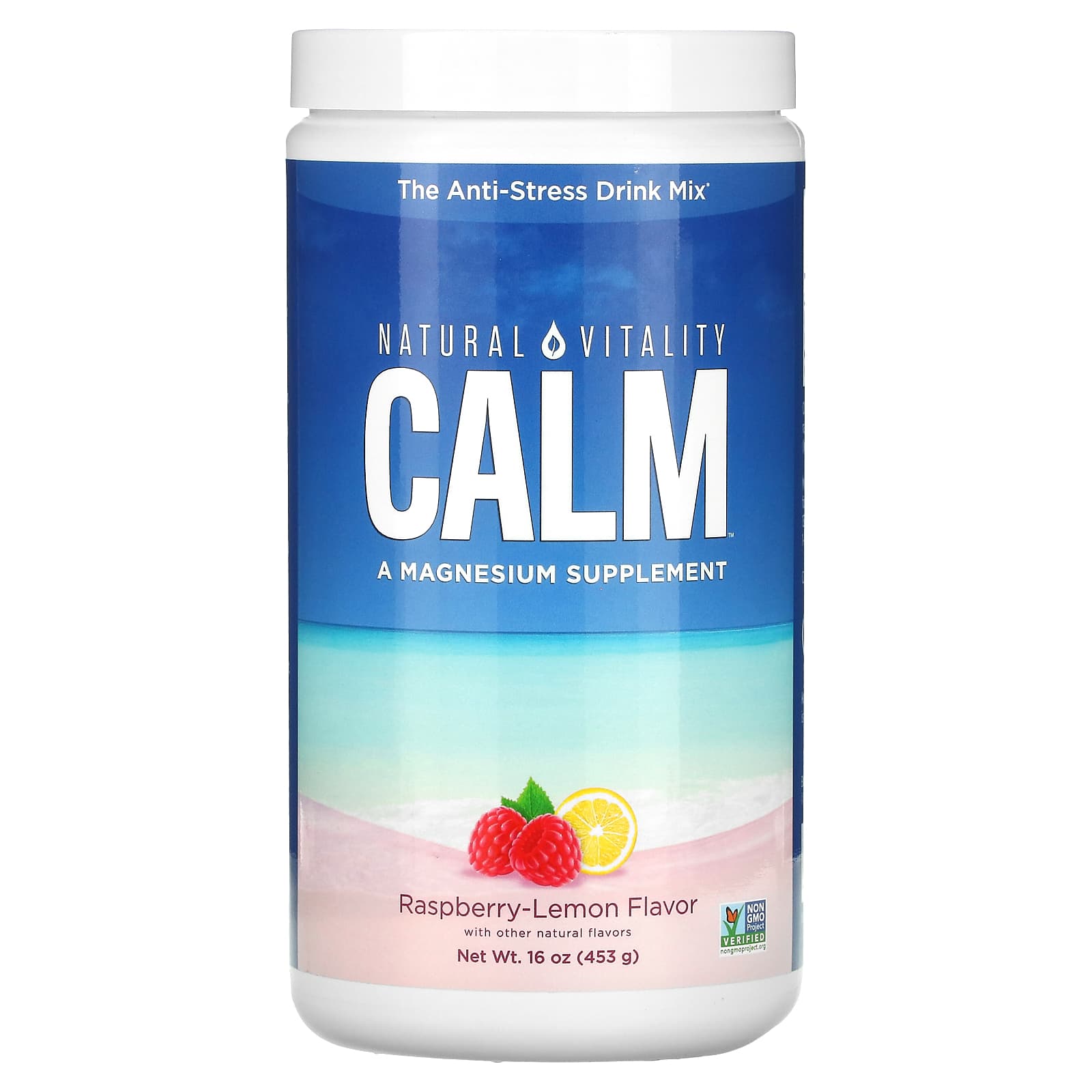 Natural Vitality, Natural Calm Lemon/Raspberry, 16 Oz UPC 183405000117 | HiLife Vitamins