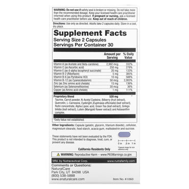 NaturalCare, OptiAll Eye Health, 60 Capsules UPC 705692410600 | HiLife Vitamins