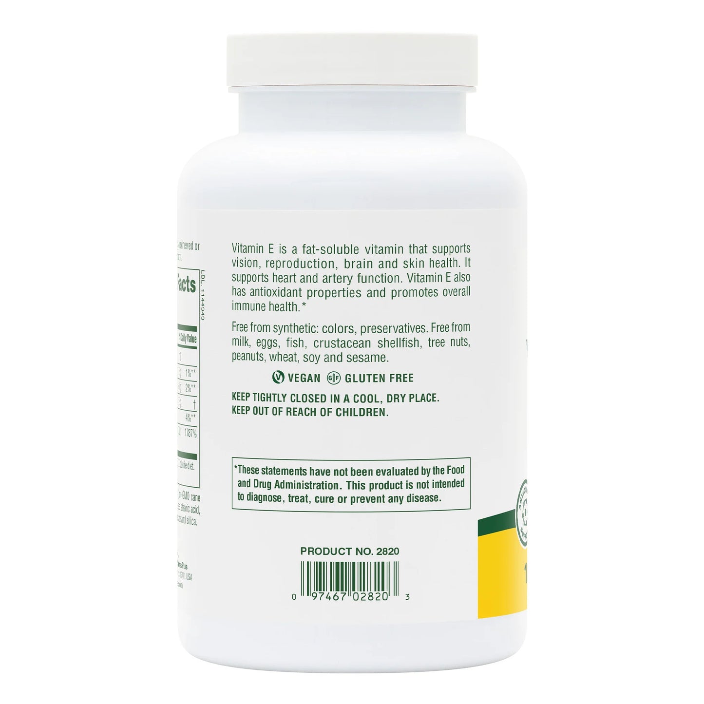 Nature's Plus, Chewable, Vitamin E, 400 IU, Carob Flavor, 90 Chewables UPC 097467028203 | Hilife Vitamins