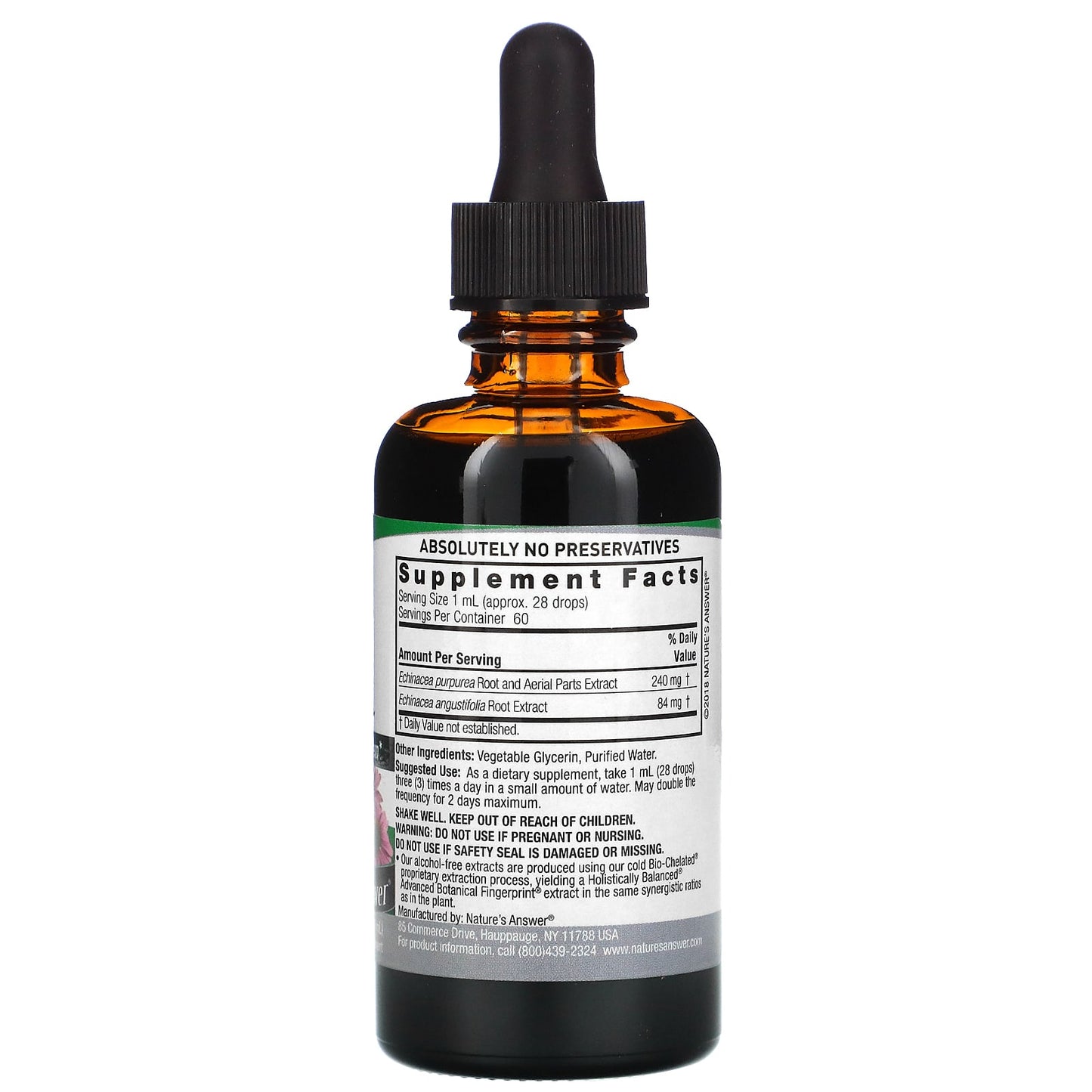 Nature’s Answer, Echinacea Alcohol Free Extract, 2 Oz UPC 083000006135 | Hilife Vitamins