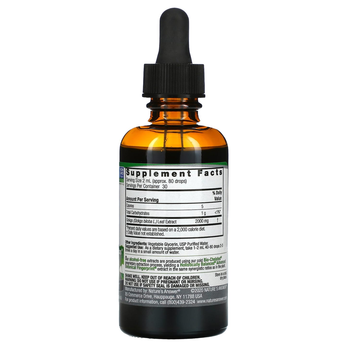 Nature’s Answer, Ginkgo Leaf (Alcohol Free), 2 Oz UPC 083000006210 | Hilife Vitamins