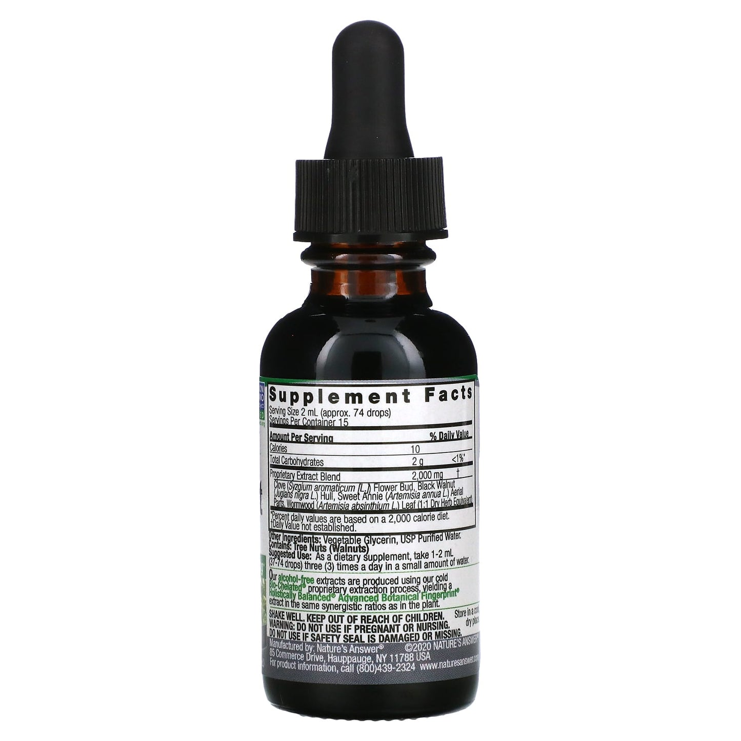 Nature’s Answer, Black Walnut & Wormwood Alcohol Free Extract, 1 Oz UPC 083000008016 | Hilife Vitamins