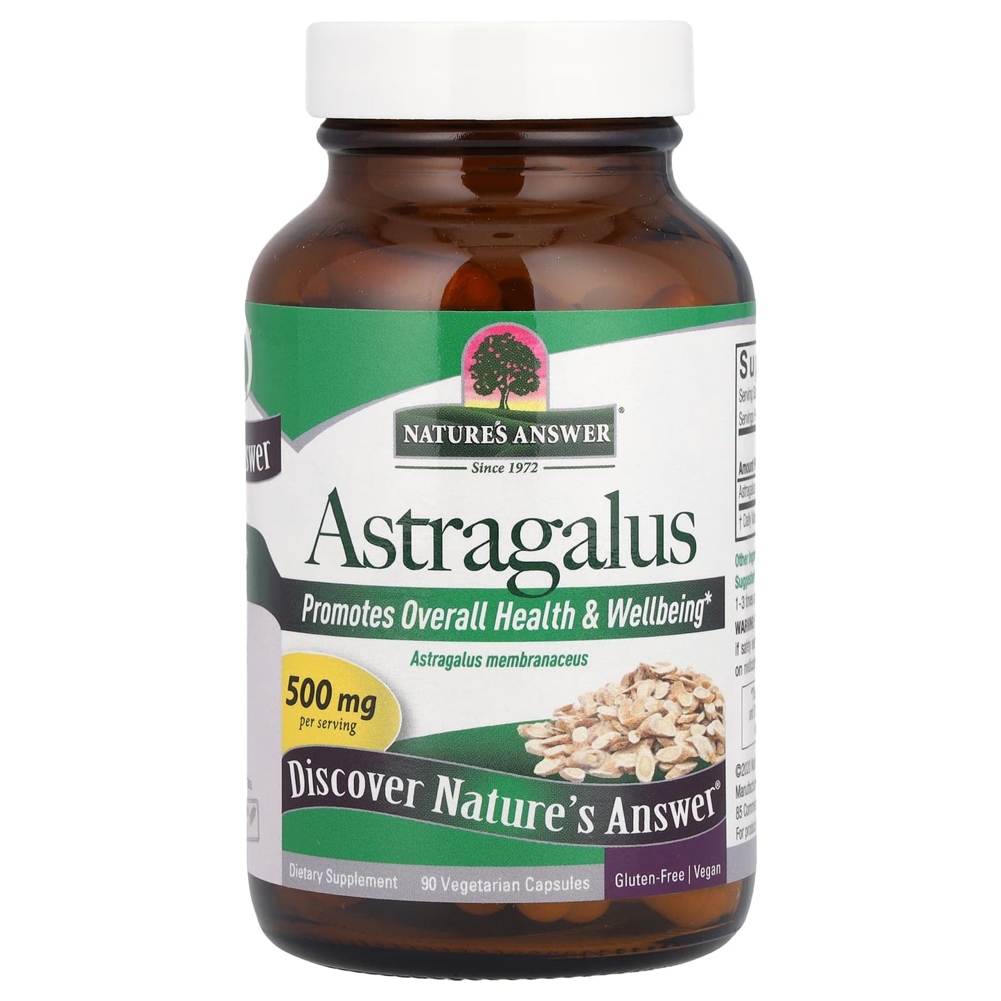 Nature’s Answer, Astragalus, 500 mg, 90 Vegetarian Capsules UPC 083000161186 | HiLife Vitamins