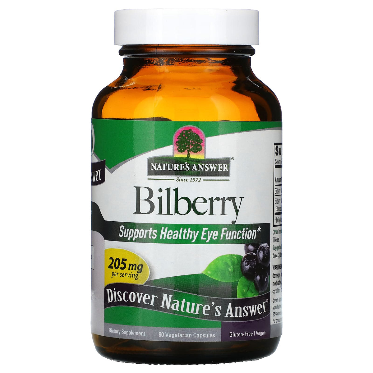 Nature’s Answer, Bilberry Standardized, 90 Capsules UPC 083000163616 | Hilife Vitamins