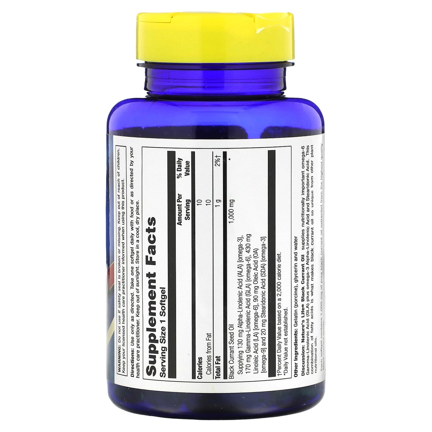 Nature’s Life, Black Currant Oil 1000 mg, 60 Softgels UPC 010043012243 | HiLife Vitamins