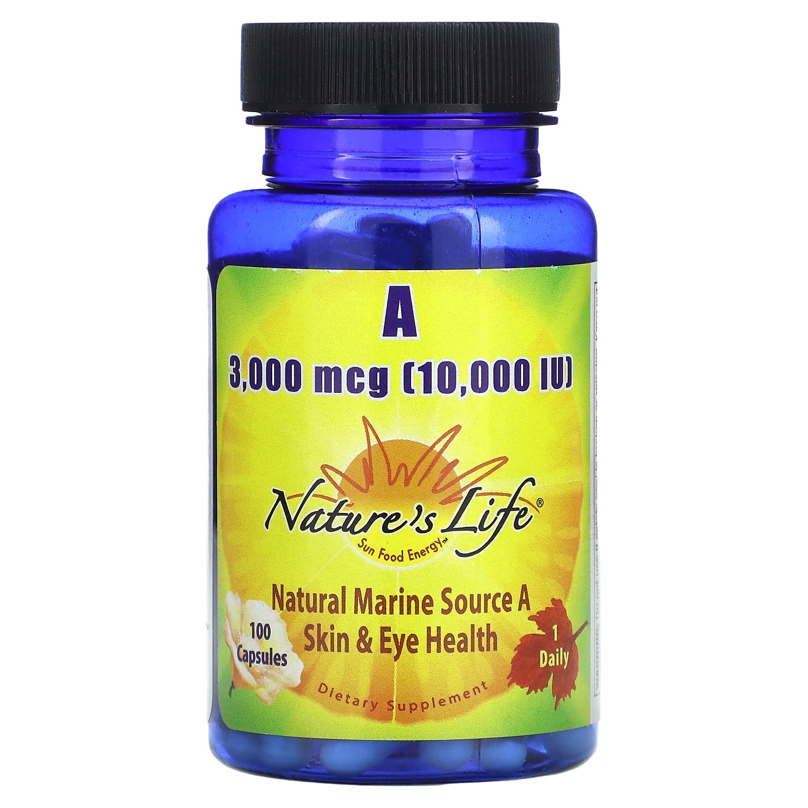 Nature’s Life, A 10000 IU, 100 Capsules UPC 040647001015 | HiLife Vitamins
