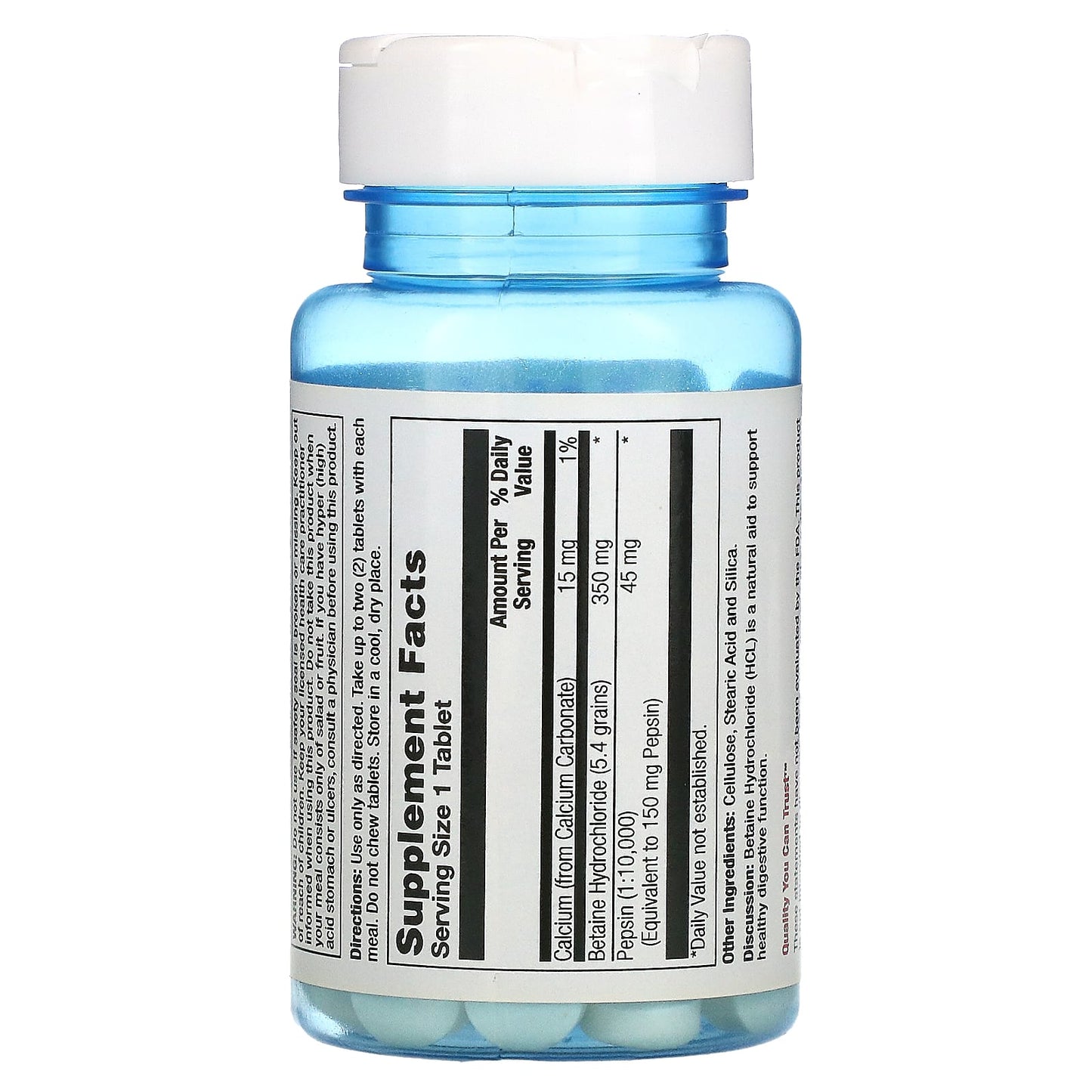 Nature’s Life, Betaine HCL, 350 mg, 100 Tablets UPC 040647001176 | HiLife Vitamins