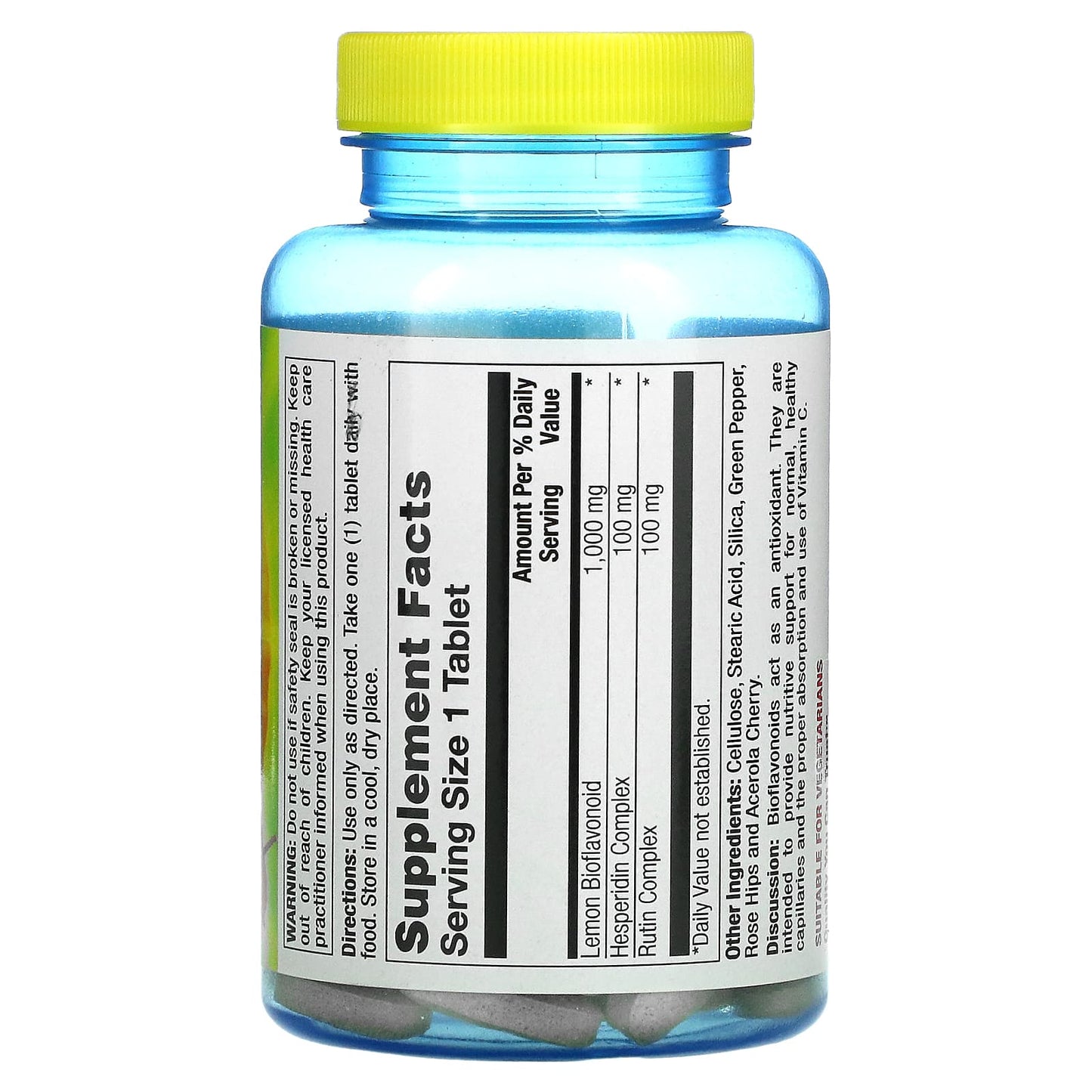 Nature’s Life, Bioflavonoids Lemon 1000mg, 100 Tablets UPC 040647001541 | HiLife Vitamins